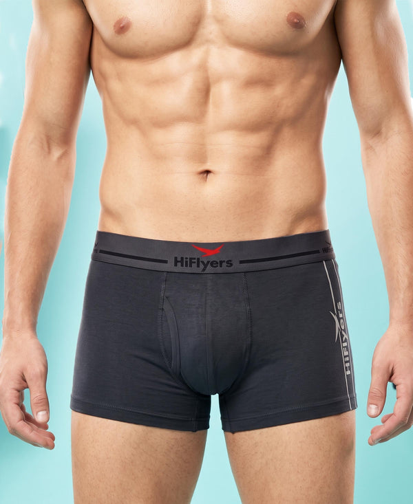 Hiflyers Men|Soft Breathable Odour-Free Cotton Lycra Fabric|Regular Fit|Comfortable Everyday Innerwear Trunk|Pack Of 2|Maroon,Grey