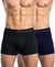 Hiflyers Men|Soft Breathable Odour-Free Cotton Lycra Fabric|Regular Fit|Comfortable Everyday Innerwear Trunk|Pack Of 2|Navy,Black