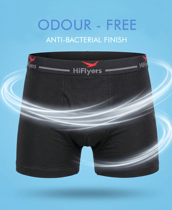 Hiflyers Men|Soft Breathable Odour-Free Cotton Lycra Fabric|Regular Fit|Comfortable Everyday Innerwear Trunk|Pack Of 2|Maroon,Grey