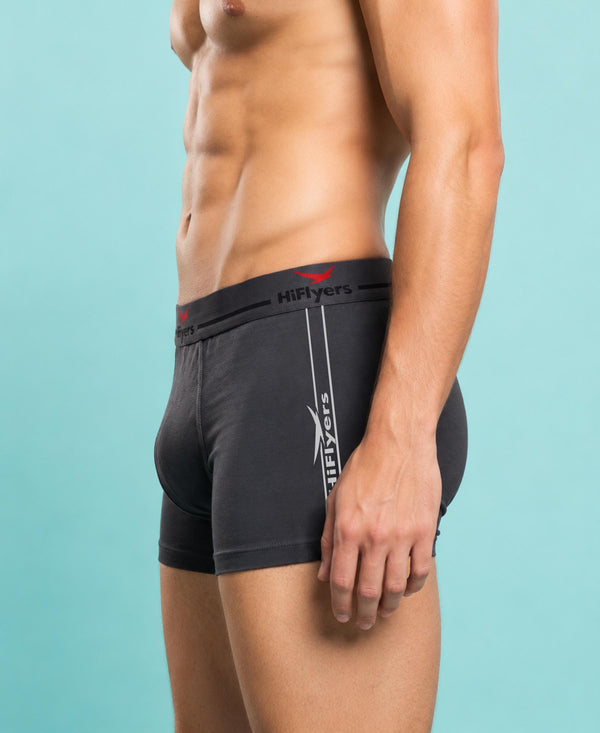 Hiflyers Men|Soft Breathable Odour-Free Cotton Lycra Fabric|Regular Fit|Comfortable Everyday Innerwear Trunk|Grey