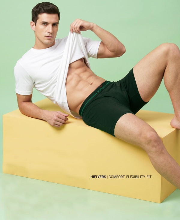 Hiflyers Men|Soft Breathable Odour-Free Cotton Lycra Fabric|Regular Fit|Comfortable Everyday Innerwear Trunk|Olive