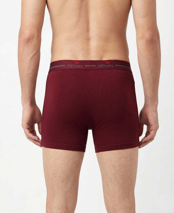 Hiflyers Men|Soft Breathable Odour-Free Cotton Lycra Fabric|Regular Fit|Comfortable Everyday Innerwear Trunk|Maroon