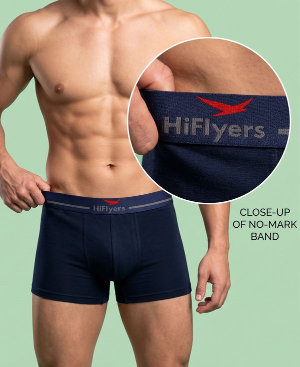 Hiflyers Men|Soft Breathable Odour-Free Cotton Lycra Fabric|Regular Fit|Comfortable Everyday Innerwear Trunk|Navy