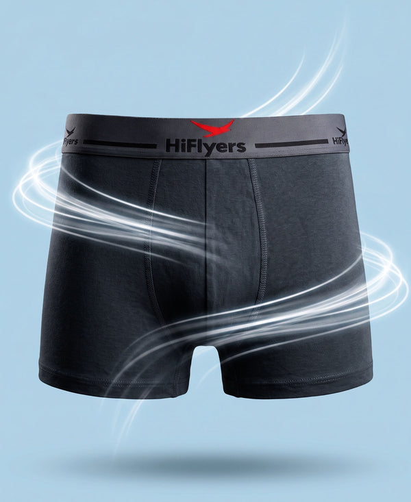 Hiflyers Men|Soft Breathable Odour-Free Cotton Lycra Fabric|Regular Fit|Comfortable Everyday Innerwear Trunk|Pack Of 2|Maroon,Grey