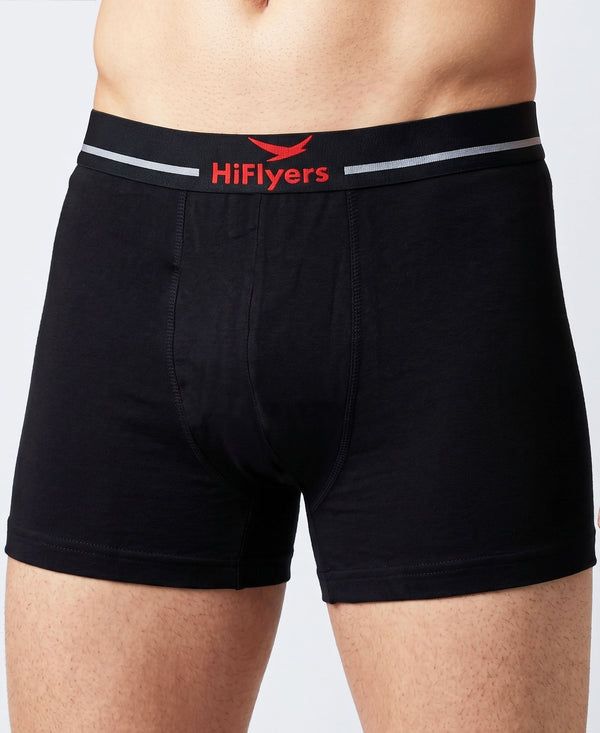 Hiflyers Men|Soft Breathable Odour-Free Cotton Lycra Fabric|Regular Fit|Comfortable Everyday Innerwear Trunk|Pack Of 2|Black,Olive
