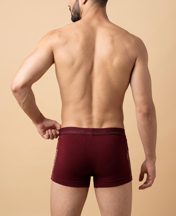 Hiflyers Men|Soft Breathable Odour-Free Cotton Lycra Fabric|Regular Fit|Comfortable Everyday Innerwear Trunk|Pack Of 3|Maroon,Grey,Olive