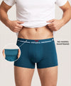 Hiflyers Men|Soft Breathable Odour-Free Micro Modal With Spandex Fabric|Regular Fit|Luxurious All-Day Innerwear Trunk|Pack Of 2|Teal,Grey