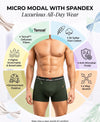 Hiflyers Men|Soft Breathable Odour-Free Micro Modal With Spandex Fabric|Regular Fit|Luxurious All-Day Innerwear Trunk|Pack Of 2|Olive,Black