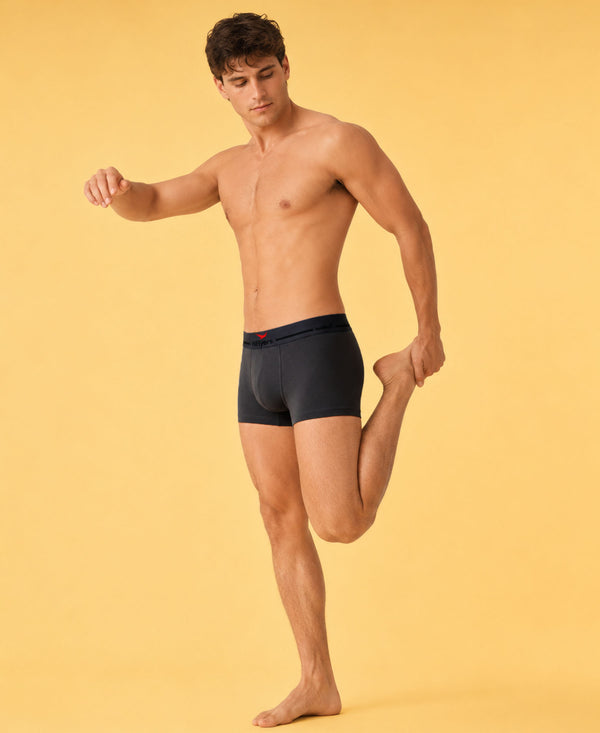 Hiflyers Men|Soft Breathable Odour-Free Micro Modal With Spandex Fabric|Regular Fit|Luxurious All-Day Innerwear Trunk|Pack Of 2|Olive,Grey