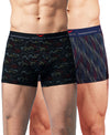Hiflyers Men'S Micro Modal Spandex Trunk|Anti-Bacterial Odour-Free Fabric|Regular Fit|Ultra Soft Breathable Printed Innerwear|Pack Of 2|Black,Navy