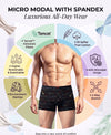 Hiflyers Men'S Micro Modal Spandex Trunk|Anti-Bacterial Odour-Free Fabric|Regular Fit|Ultra Soft Breathable Printed Innerwear|Black