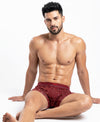 Hiflyers Men'S Micro Modal Spandex Trunk|Anti-Bacterial Odour-Free Fabric|Regular Fit|Ultra Soft Breathable Printed Innerwear|Maroon