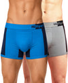 Hiflyers Men'S Micro Modal Spandex Sports Trunk|Anti-Bacterial Odour-Free Fabric|Regular Fit|Ultra Soft Breathable Premium Innerwear|Pack Of 2|Blue,Grey