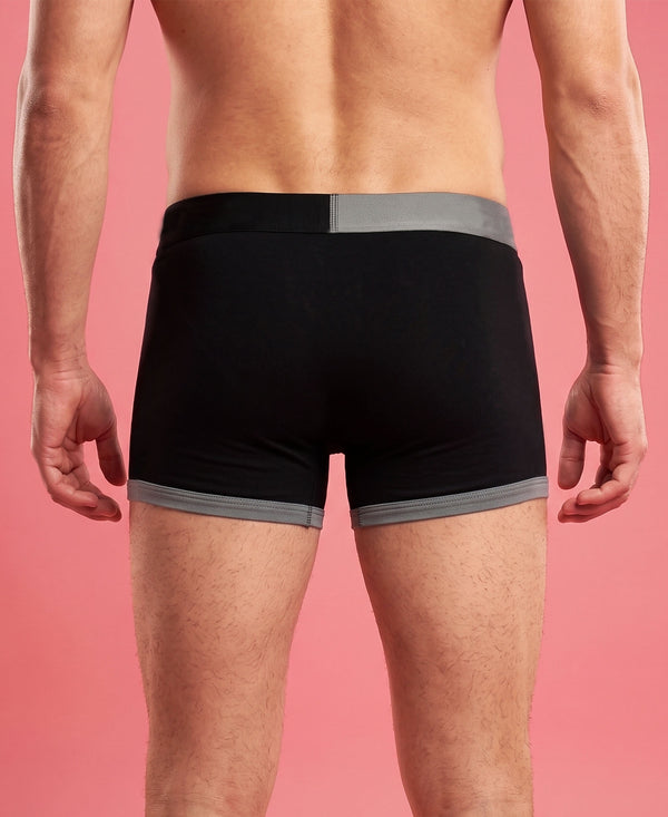 Hiflyers Men'S Micro Modal Spandex Sports Trunk|Anti-Bacterial Odour-Free Fabric|Regular Fit|Ultra Soft Breathable Premium Innerwear|Pack Of 2|Blue,Grey