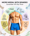 Hiflyers Men'S Micro Modal Spandex Sports Trunk|Anti-Bacterial Odour-Free Fabric|Regular Fit|Ultra Soft Breathable Premium Innerwear|Blue