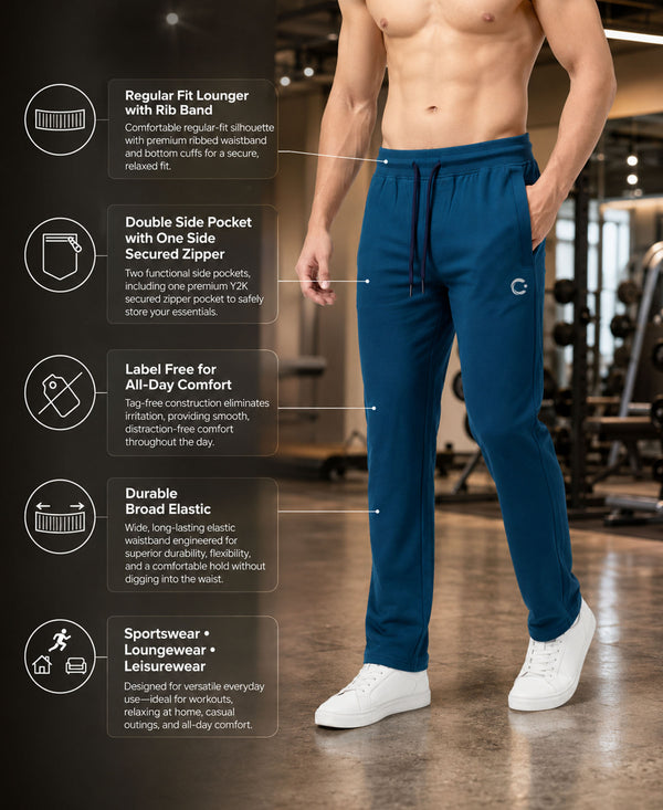 T.T. Men Dri-Fit Jogger Track Pant |Regular Fit| Side Zipper Pocket|Ideal For Gym, Running, Lounge & Casual Wear Pack Of 2-Anthra,Airforce