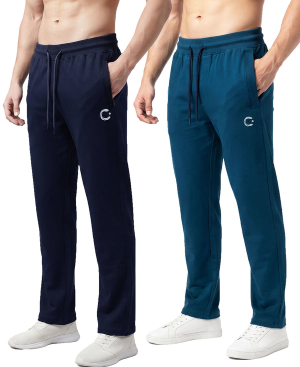 T.T. Men Dri-Fit Jogger Track Pant |Regular Fit| Side Zipper Pocket|Ideal For Gym, Running, Lounge & Casual Wear Pack Of 2-Navy,Airforce