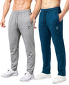 T.T. Men Dri-Fit Jogger Track Pant |Regular Fit| Side Zipper Pocket|Ideal For Gym, Running, Lounge & Casual Wear Pack Of 2-Grey Melange,Airforce