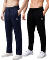 T.T. Men Dri-Fit Jogger Track Pant |Regular Fit| Side Zipper Pocket|Ideal For Gym, Running, Lounge & Casual Wear Pack Of 2-Black,Navy