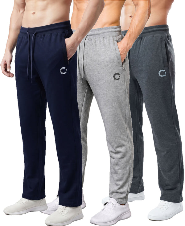 T.T. Men Dri-Fit Jogger Track Pant |Regular Fit| Side Zipper Pocket|Ideal For Gym, Running, Lounge & Casual Wear Pack Of 3-Navy,Anthra,Grey Melange
