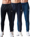 T.T. Men Cotton Rich Jogger Track Pant |Regular Fit| Side Zipper Pocket|Ideal For Gym, Running, Lounge & Casual Wear Pack Of 3-Black,Navy,Airforce