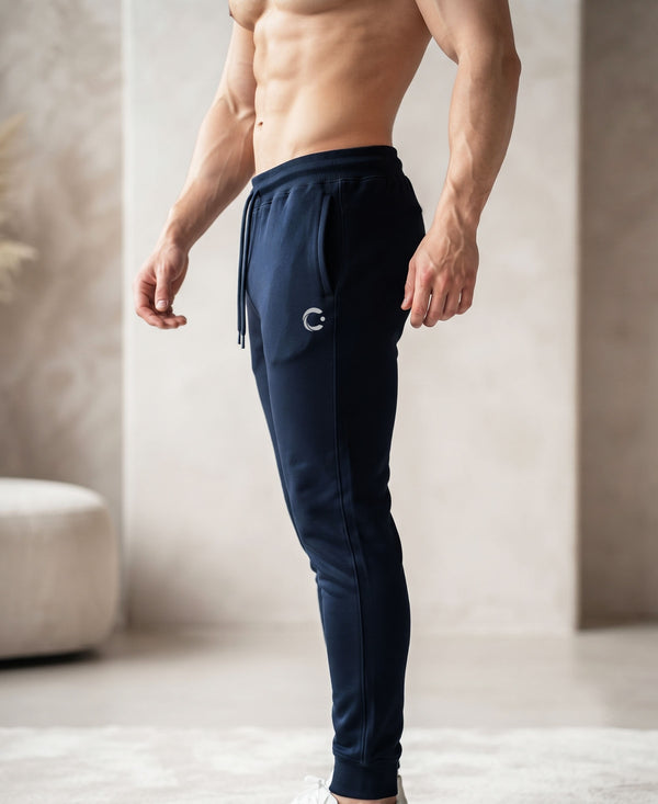 T.T. Men Cotton Rich Jogger Track Pant |Regular Fit| Side Zipper Pocket|Ideal For Gym, Running, Lounge & Casual Wear -Navy