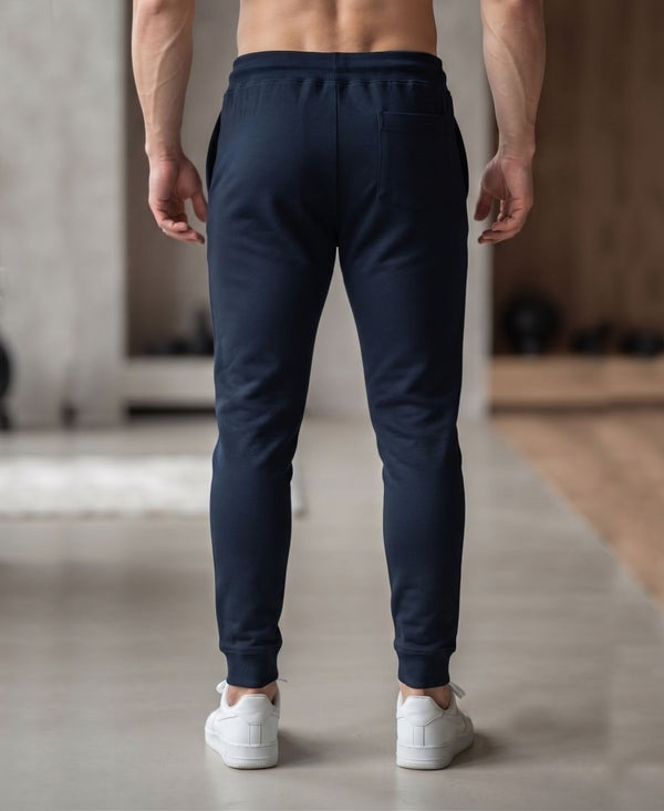T.T. Men Cotton Rich Jogger Track Pant |Regular Fit| Side Zipper Pocket|Ideal For Gym, Running, Lounge & Casual Wear -Navy