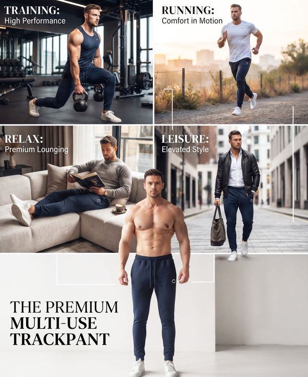 T.T. Men Cotton Rich Jogger Track Pant |Regular Fit| Side Zipper Pocket|Ideal For Gym, Running, Lounge & Casual Wear -Navy