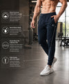 T.T. Men Cotton Rich Jogger Track Pant |Regular Fit| Side Zipper Pocket|Ideal For Gym, Running, Lounge & Casual Wear -Navy