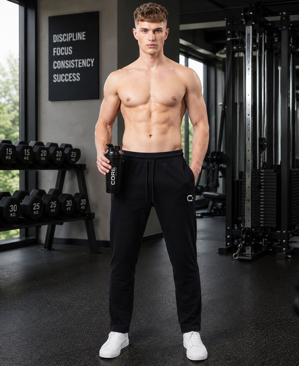 T.T. Men Dri-Fit Jogger Track Pant |Regular Fit| Side Zipper Pocket|Ideal For Gym, Running, Lounge & Casual Wear -Black