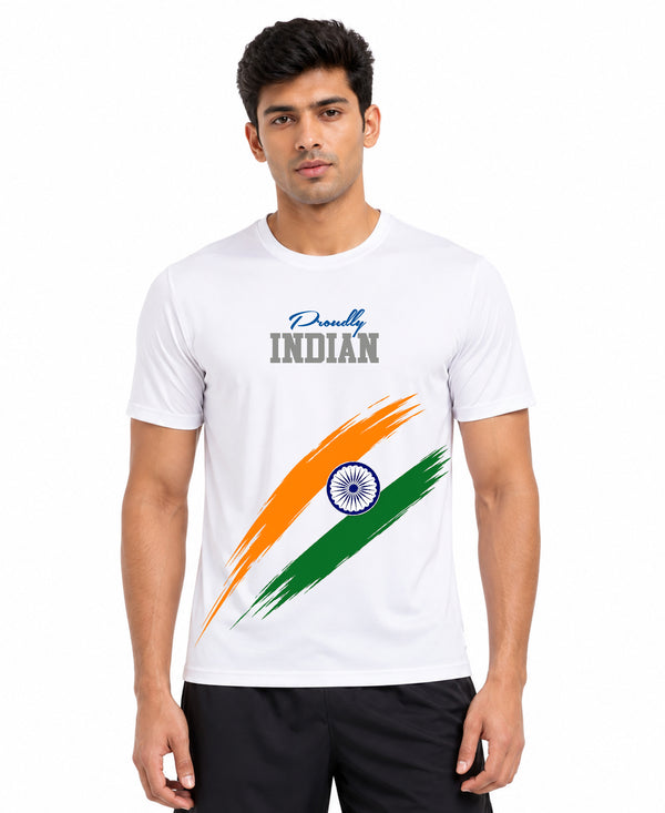 T.T. Men Patriotic Graphic Printed | Half Sleeves | Cotton Blended T-Shirts For Men | Regular Fit | Perfect for 15th Aug & Republic Day-White(Non-Returnable | Non-Exchangeable Item)