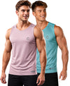 T.T. Men Dri-Fit Polyester Fooball-Knit Fabric| Round Neck | Sleeveless | Sweat-Wicking Gym & Active Wear Tees|Pack Of 2|Light Pink,Sky Blue