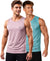 T.T. Men Dri-Fit Polyester Fooball-Knit Fabric| Round Neck | Sleeveless | Sweat-Wicking Gym & Active Wear Tees|Pack Of 2|Light Pink,Sky Blue
