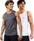 T.T. Men Dri-Fit Polyester Fooball-Knit Fabric| Round Neck | Sleeveless | Sweat-Wicking Gym & Active Wear Tees|Pack Of 2|Light Grey,White