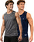 T.T. Men Dri-Fit Polyester Fooball-Knit Fabric| Round Neck | Sleeveless | Sweat-Wicking Gym & Active Wear Tees|Pack Of 2|Light Grey,Navy