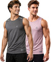 T.T. Men Dri-Fit Polyester Fooball-Knit Fabric| Round Neck | Sleeveless | Sweat-Wicking Gym & Active Wear Tees|Pack Of 2|Light Grey,Light Pink
