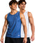 T.T. Men Dri-Fit Polyester Fooball-Knit Fabric| Round Neck | Sleeveless | Sweat-Wicking Gym & Active Wear Tees|Pack Of 2|Light Blue,White