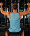 T.T. Men Dri-Fit Polyester Fooball-Knit Fabric| Round Neck | Sleeveless | Sweat-Wicking Gym & Active Wear Tees|Pack Of 2|Light Blue,Sky Blue