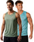 T.T. Men Dri-Fit Polyester Fooball-Knit Fabric| Round Neck | Sleeveless | Sweat-Wicking Gym & Active Wear Tees|Pack Of 2|Light Green,Sky Blue