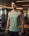 T.T. Men Dri-Fit Polyester Fooball-Knit Fabric| Round Neck | Sleeveless | Sweat-Wicking Gym & Active Wear Tees|Pack Of 2|Black,Light Green