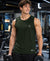 T.T. Men Dri-Fit Polyester Fooball-Knit Fabric| Round Neck | Sleeveless | Sweat-Wicking Gym & Active Wear TeesDark Green