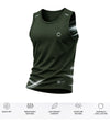 T.T. Men Dri-Fit Polyester Fooball-Knit Fabric| Round Neck | Sleeveless | Sweat-Wicking Gym & Active Wear TeesDark Green