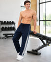 T.T. Men Premium Cotton Cut & Sew Track Pant |Straight Fit| Side Zipper Pocket|Ideal For Gym, Running, Lounge & Casual Wear -Navy