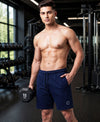 T.T. Men Regular Fit Cotton Bermuda Short With Rib Band | Side Pocket | Pack Of 2-Navy,Steel Grey