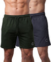T.T. Men Regular Fit Cotton Bermuda Short With Rib Band | Side Pocket | Pack Of 2-Green,Steel Grey