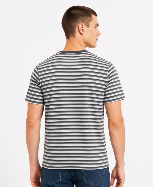 T.T. Men Slim Fit Cotton Round Neck | Striped Tees | Soft Breathable Fabric | Gym, Casual & Outdoor Wear T-Shirt