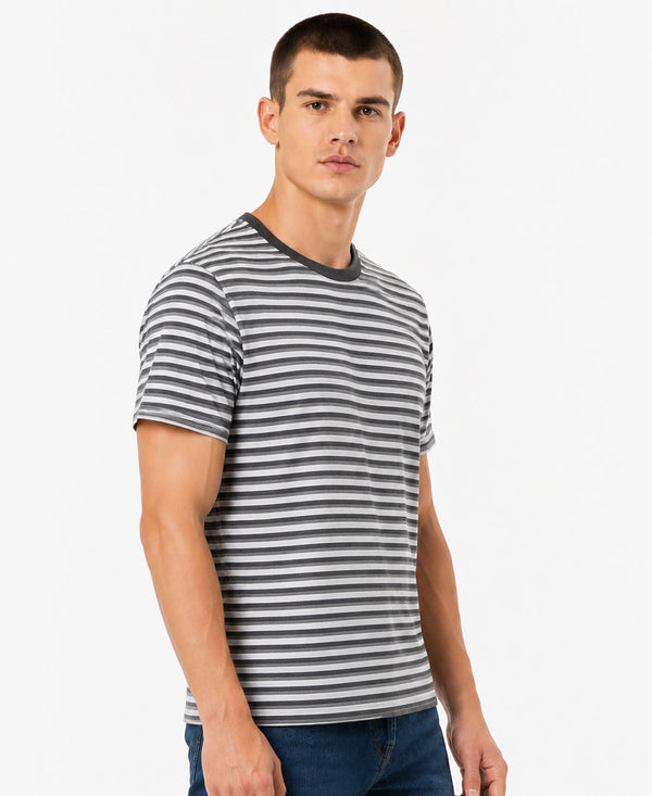 T.T. Men Slim Fit Cotton Round Neck | Striped Tees | Soft Breathable Fabric | Gym, Casual & Outdoor Wear T-Shirt Pack Of 3
