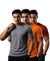T.T. Men Dri-Fit Polyester Dot- Knit Fabric| Round Neck | Half Sleeve | Sweat-Wicking Gym & Active Wear Tees Pack Of 3 Steel Grey,Orange,Maroon