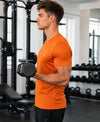 T.T. Men Dri-Fit Polyester Dot- Knit Fabric| Round Neck | Half Sleeve | Sweat-Wicking Gym & Active Wear Tees Pack Of 3 Steel Grey,Orange,Black