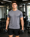 T.T. Men Dri-Fit Polyester Dot- Knit Fabric| Round Neck | Half Sleeve | Sweat-Wicking Gym & Active Wear Tees Pack Of 2 Steel Grey,Navy